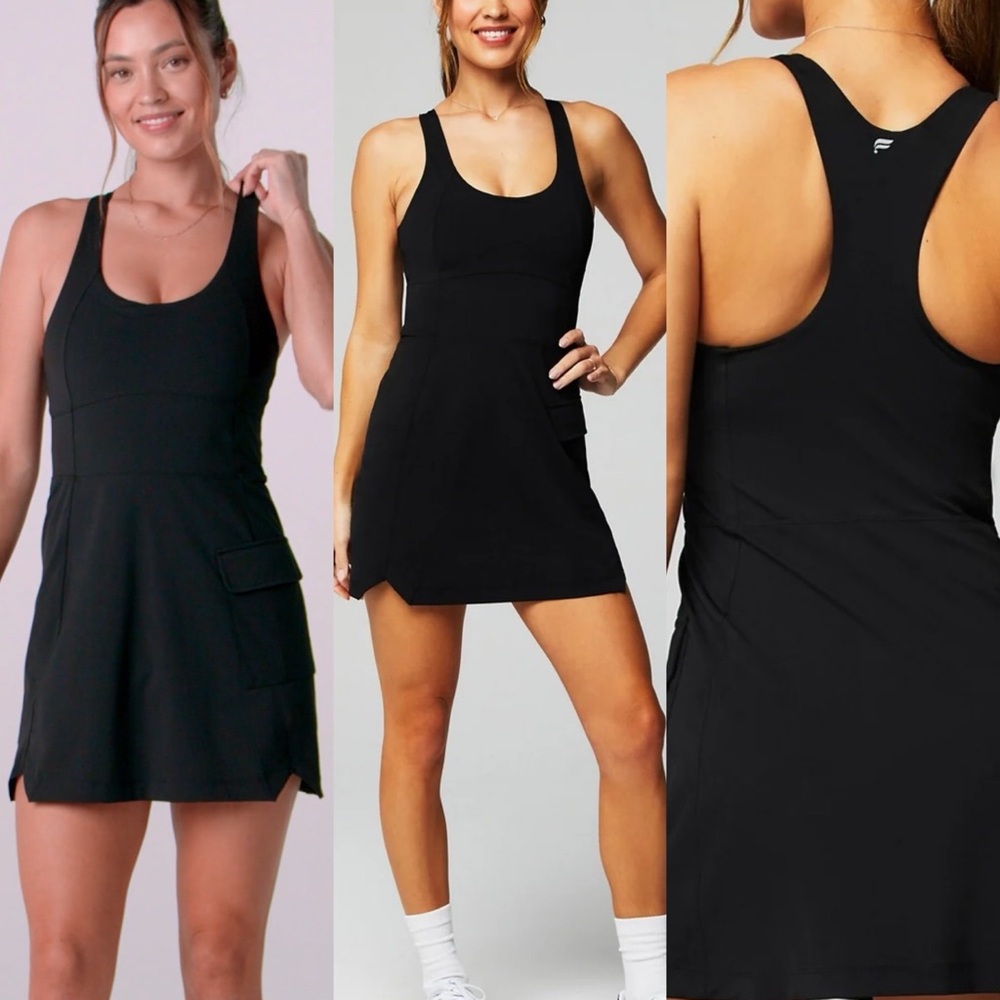 Fabletics Black Racerback Athletic Tennis Dress